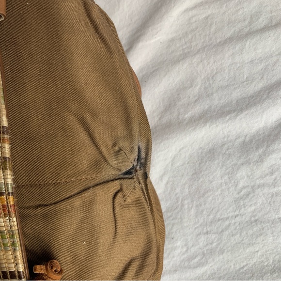 Elegant Fossils Tan and Brown Striped Shoulder Bag - Picture 5 of 9